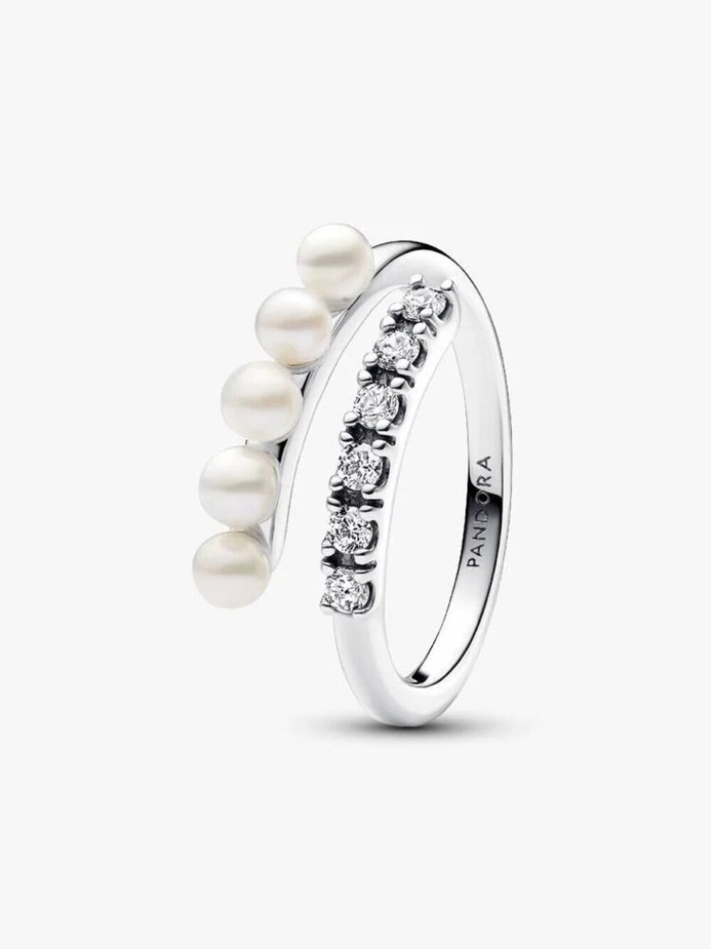 Pandora Treated Freshwater Cultured Pearls & Pav�� Open Ring